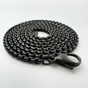 David Yurman BOX CHAIN NECKLACE Stainless Steel with Black PVD Coating, 2.7mm 26